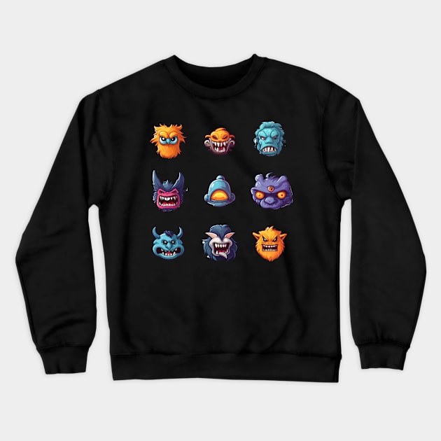 Scary Faces of Evil and Shizz Halloween Costume Crewneck Sweatshirt by DanielLiamGill